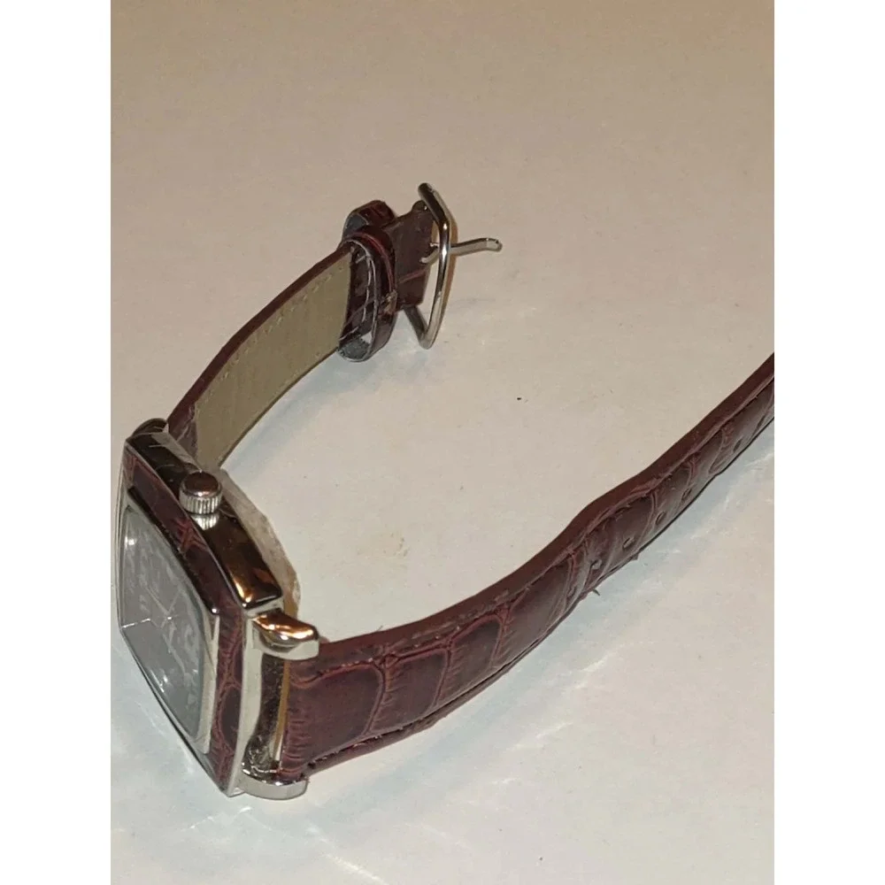 BWC Quartz Womens Watch SR626SW Brown Dial Croc Embossed Leather Band Japan Movt